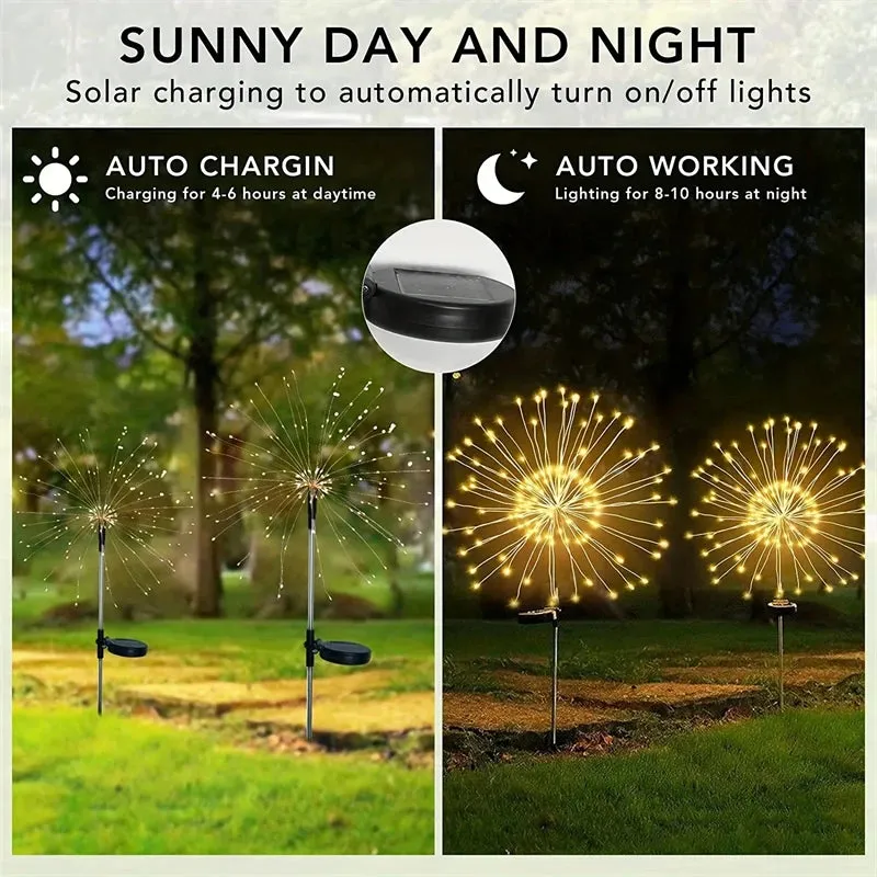 ✨ 90-200 LED Solar Firework Light | Waterproof Outdoor String Lights | 8 Modes for Garden, Christmas, & Party Decor