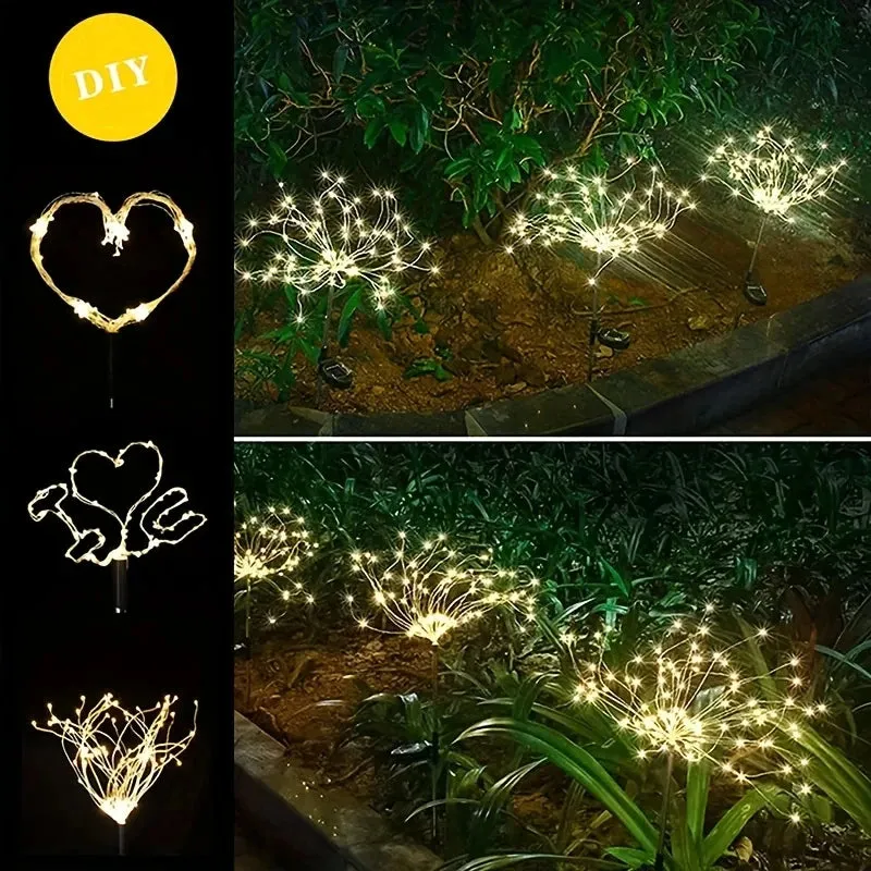 ✨ 90-200 LED Solar Firework Light | Waterproof Outdoor String Lights | 8 Modes for Garden, Christmas, & Party Decor