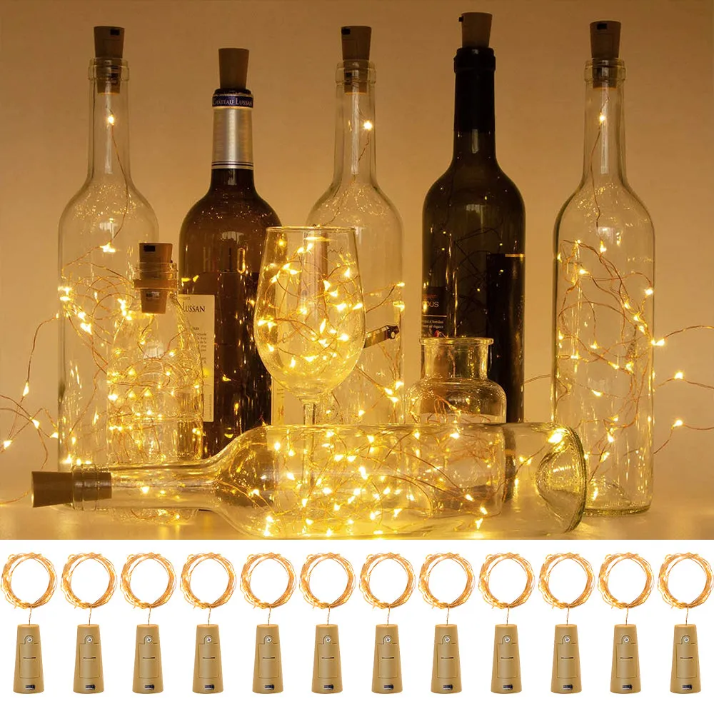 10 Packs of Wine Bottles Recycled Fairy Lights