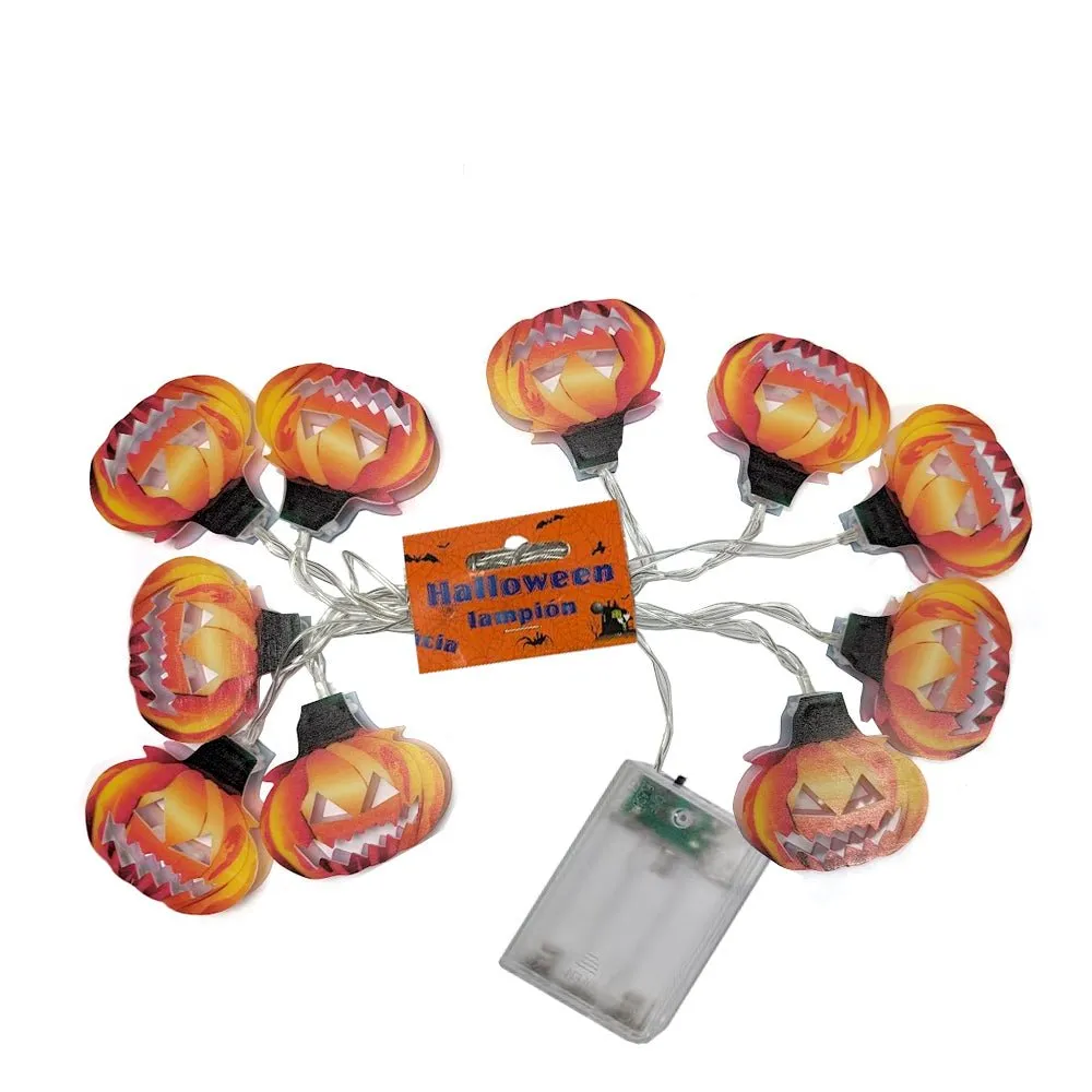 10pc Halloween Pumpkin LED String Lights Garland - Warm White