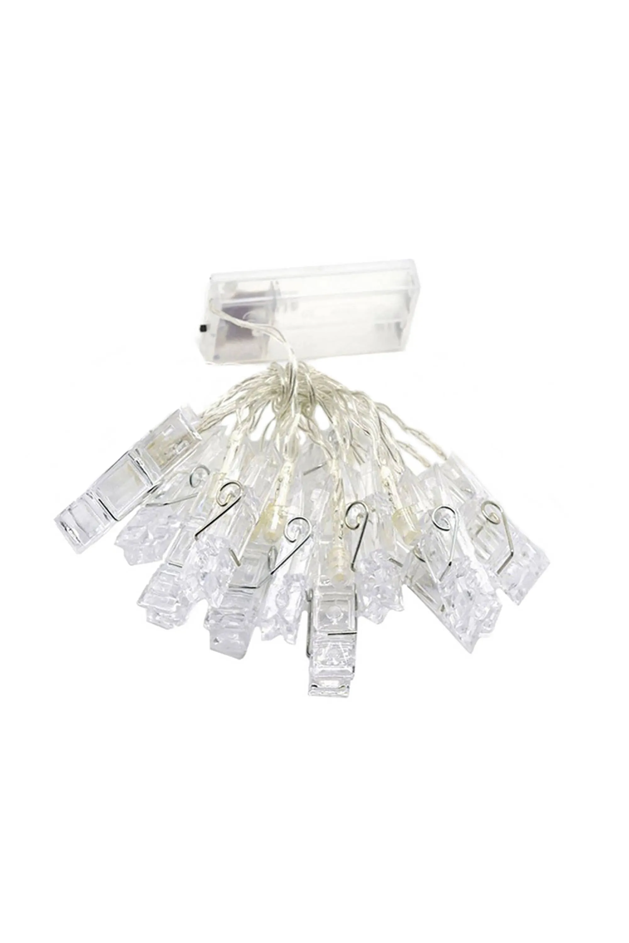 12 LED Large Photo Clip Battery Operated String Light - Warm White