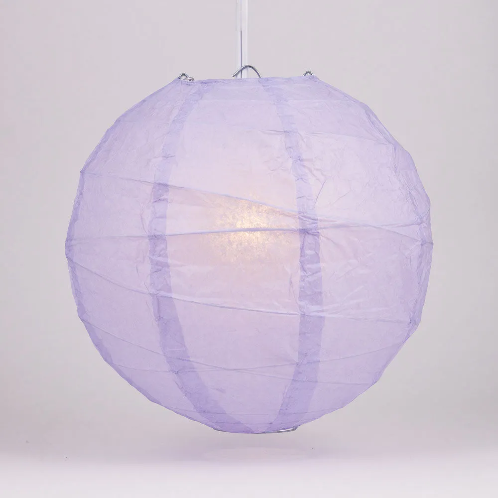 12" Lavender Round Paper Lantern, Crisscross Ribbing, Chinese Hanging Wedding & Party Decoration