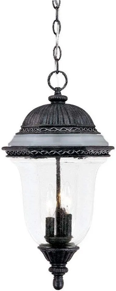 1316ST Acclaim Lighting Stone Finished Outdoor Pendant with Clear Seeded/Frosted Glass Shades