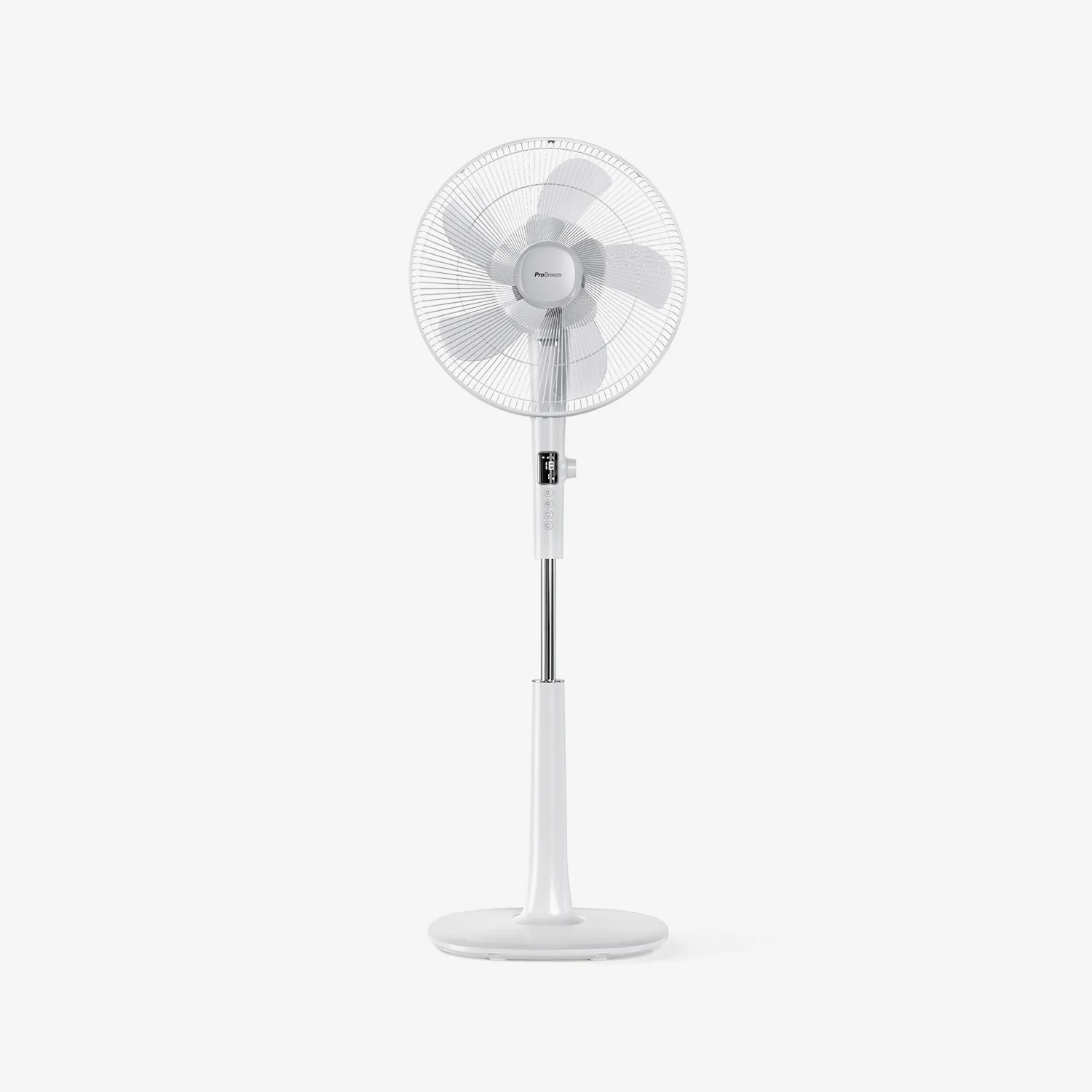 16" Pedestal Fan - Low Energy DC Motor, 3 Operating Modes & Remote Control - White