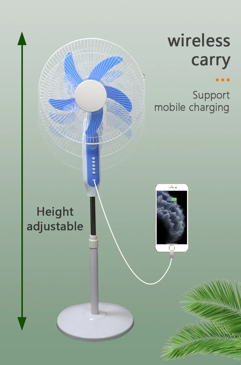 16" Solar Rechargeable Fan With Solar Panel Jg20375110