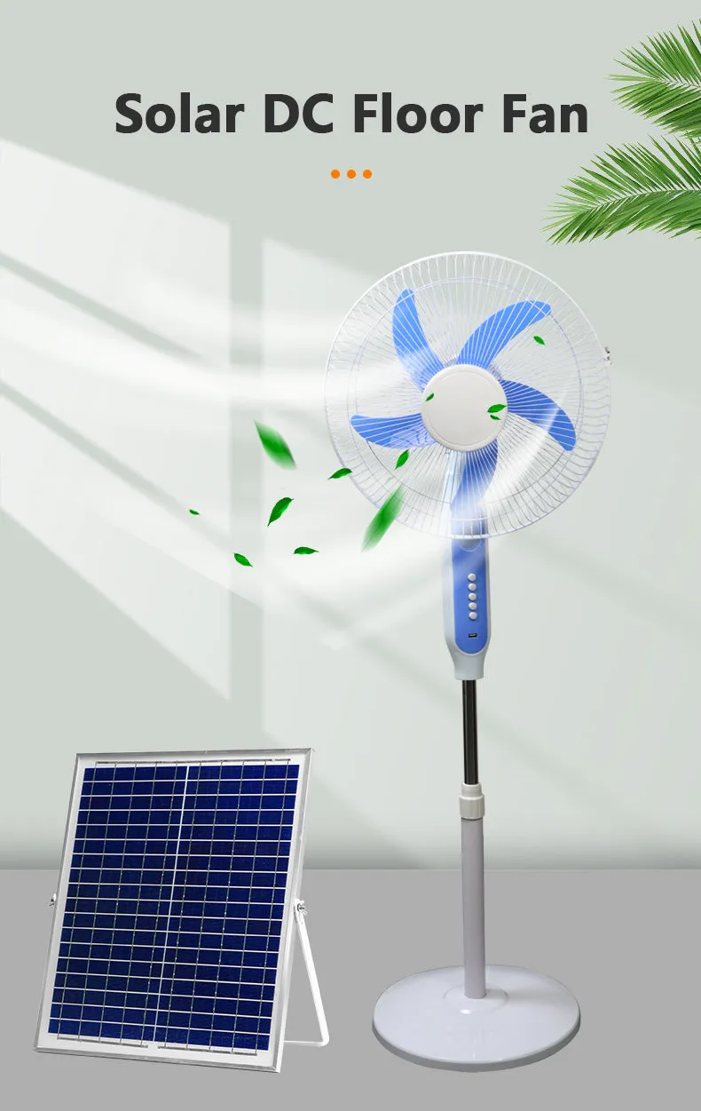 16" Solar Rechargeable Fan With Solar Panel Jg20375110