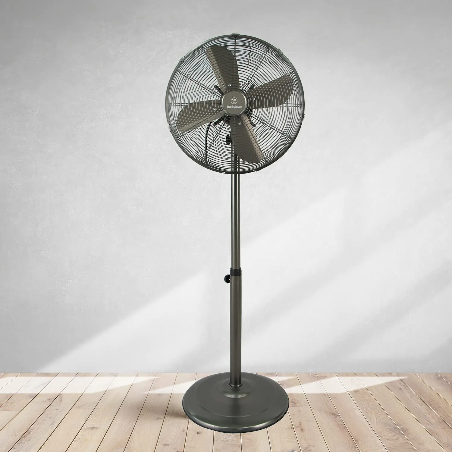 16" Vintage Metal Pedestal Fan Grey