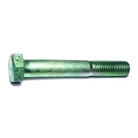 1"-8 x 7" Green Rinsed Zinc Grade 5 Hex Cap Screws (6 pcs.)