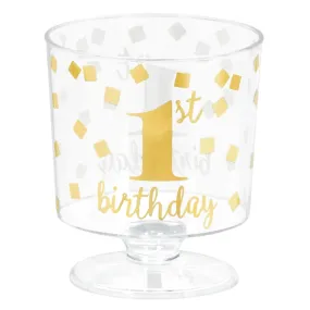 1st Birthday Hot-Stamped Tiny Pedestal Clear Cup 30pk