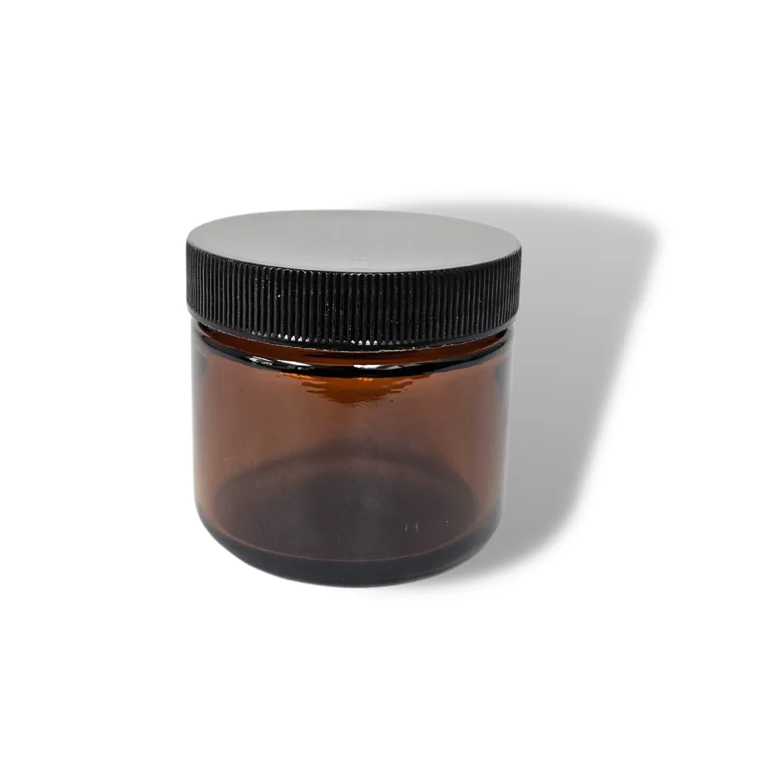 2 oz Amber Ointment Jar w/ Lid