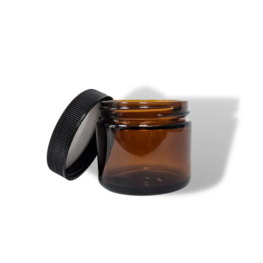 2 oz Amber Ointment Jar w/ Lid