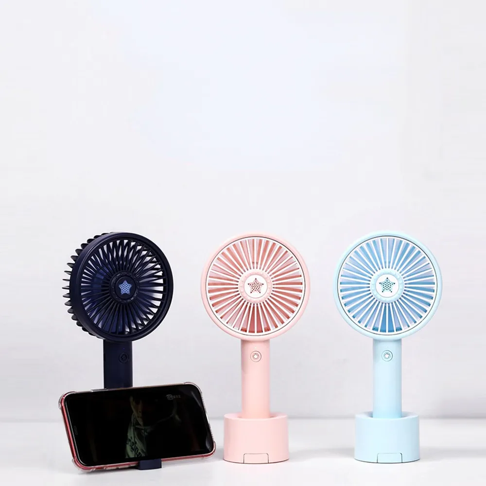 2021 New Lucky Star Aromatherapy USB Small Handheld Fan Mobile Phone Holder Desktop Charging