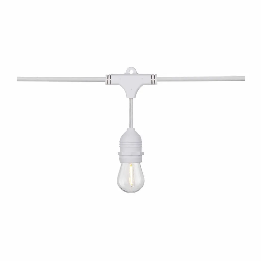 24Ft - LED String Light - Includes 12-S14 bulbs - 2200K - White Cord