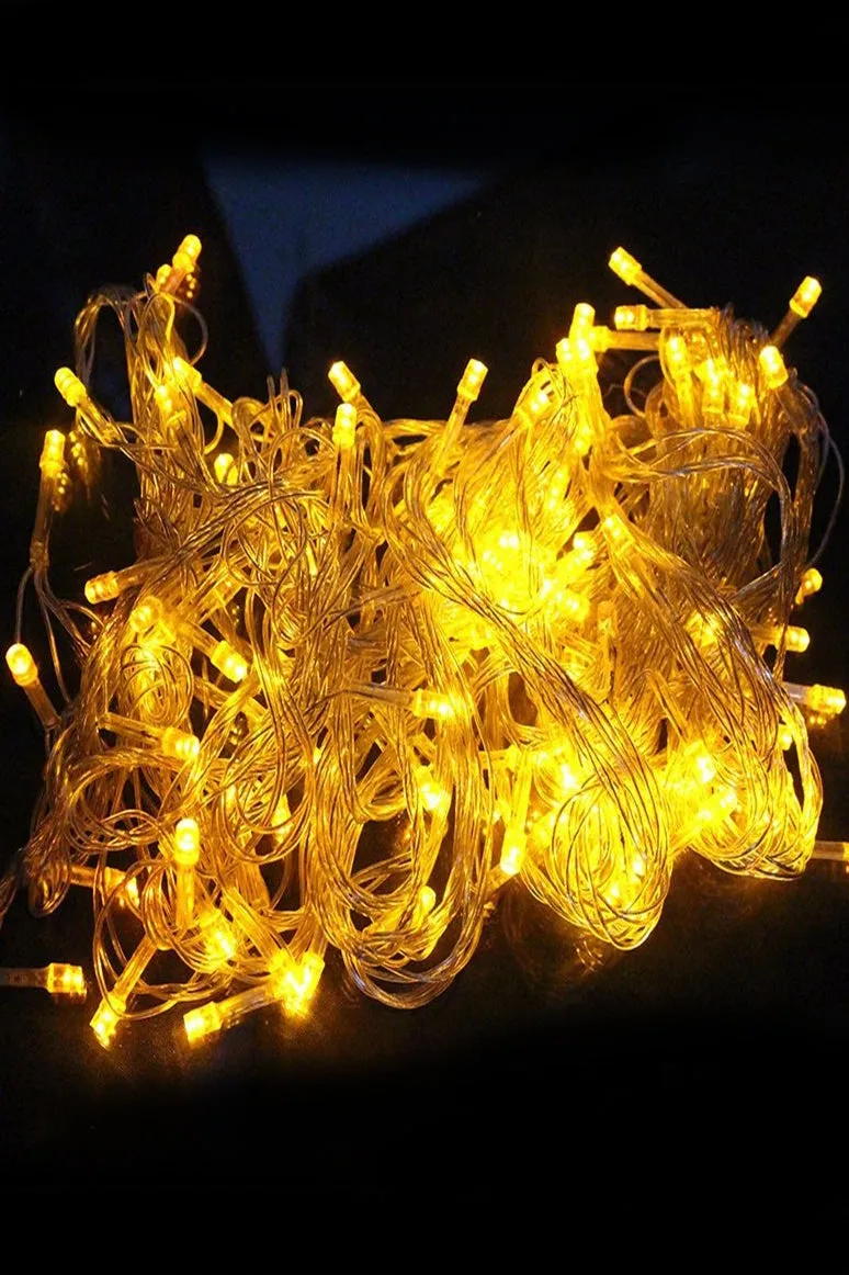 32ft 100 LED Multifunction String Faire Lights with Flexible Plug-in Clear Cable - Warm White