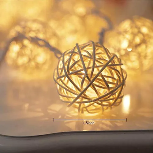 3.5meters 16 LEDs Globe Rattan Balls String Lights