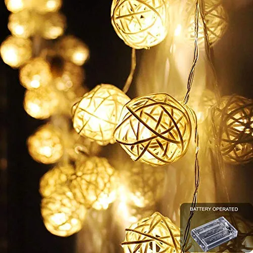 3.5meters 16 LEDs Globe Rattan Balls String Lights