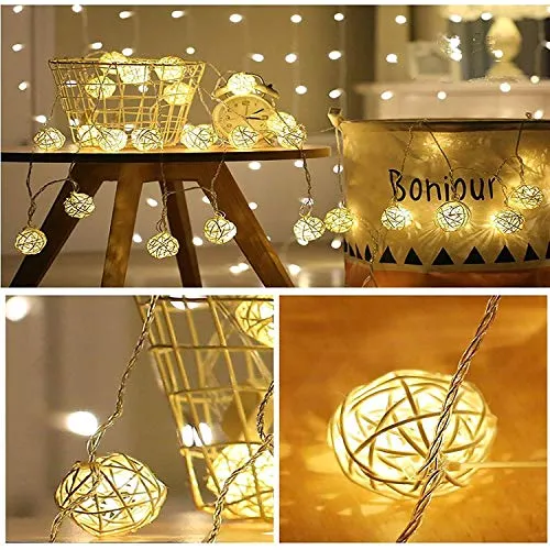 3.5meters 16 LEDs Globe Rattan Balls String Lights