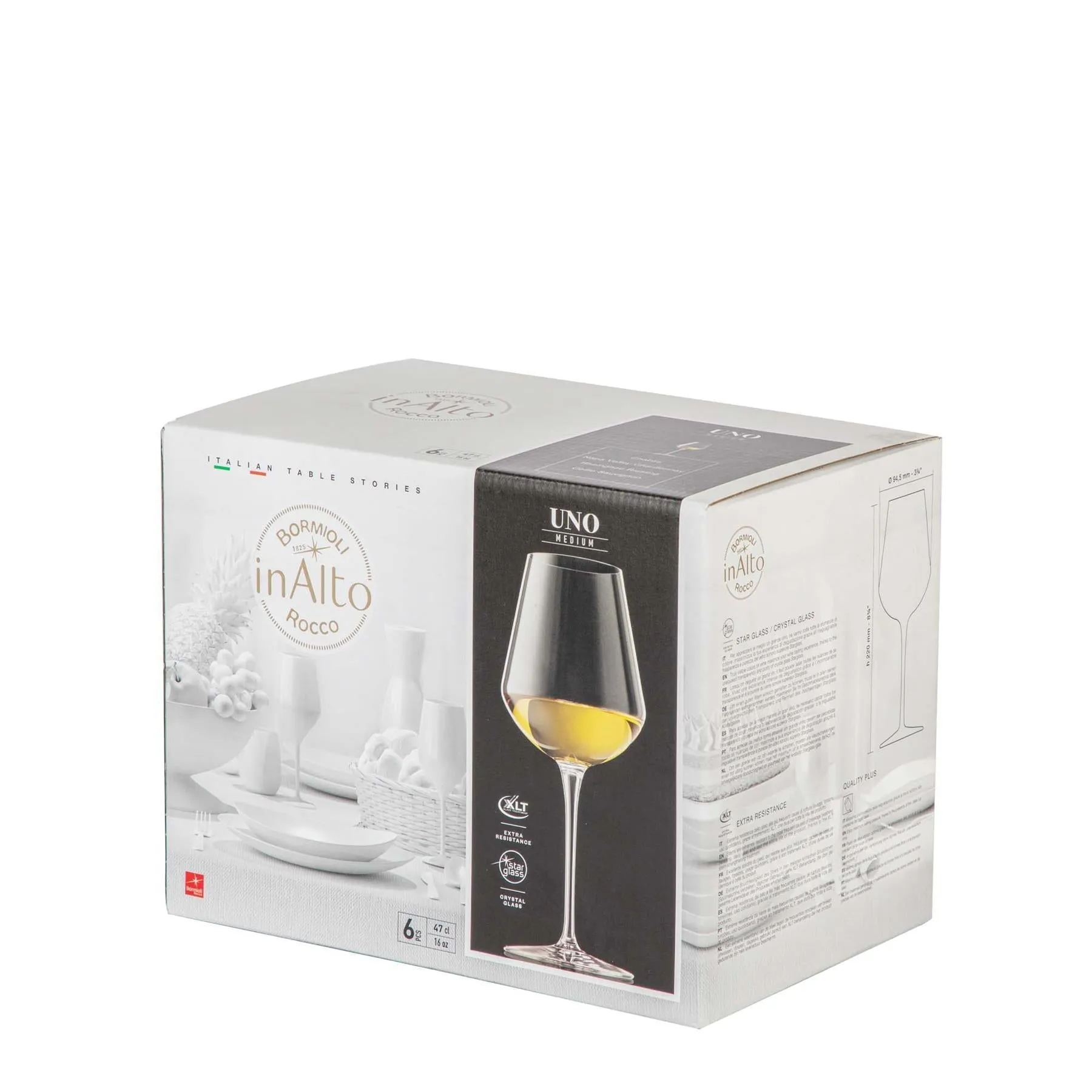 470ml Inalto Uno Wine Glasses - Pack of Six - By Bormioli Rocco