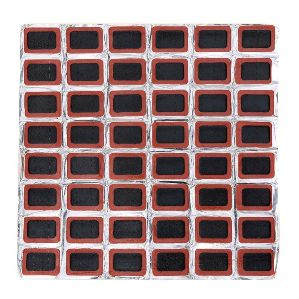 48Pcs Cycling Tire Tyre Tube Rubber Puncture Patches Repair Kit