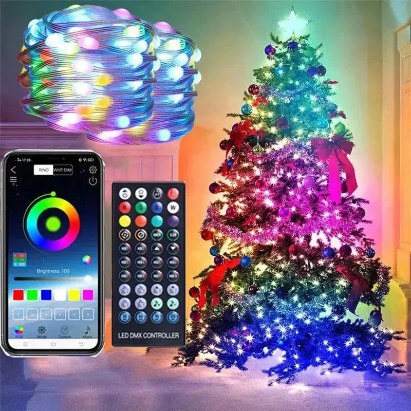 5/10/ 20M RGB LED String Light APP Bluetooth  Smart Fairy Lights Festoon Christmas Tree Wedding Outdoor Garden  Decor New Year L