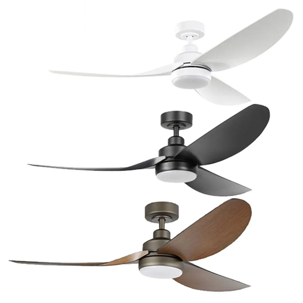 56" Torquay DC Ceiling Fan with LED Light CCT 20w in White, Black or Oil-Rubbed Bronze