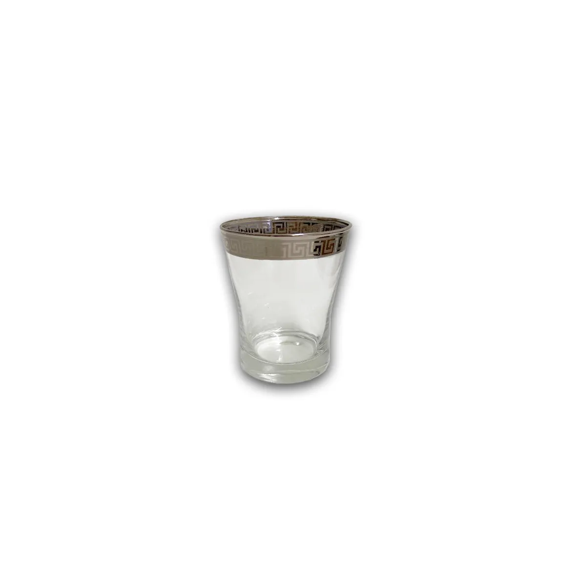 6 PC Short Silver Versace Inspired Design Glass Cups