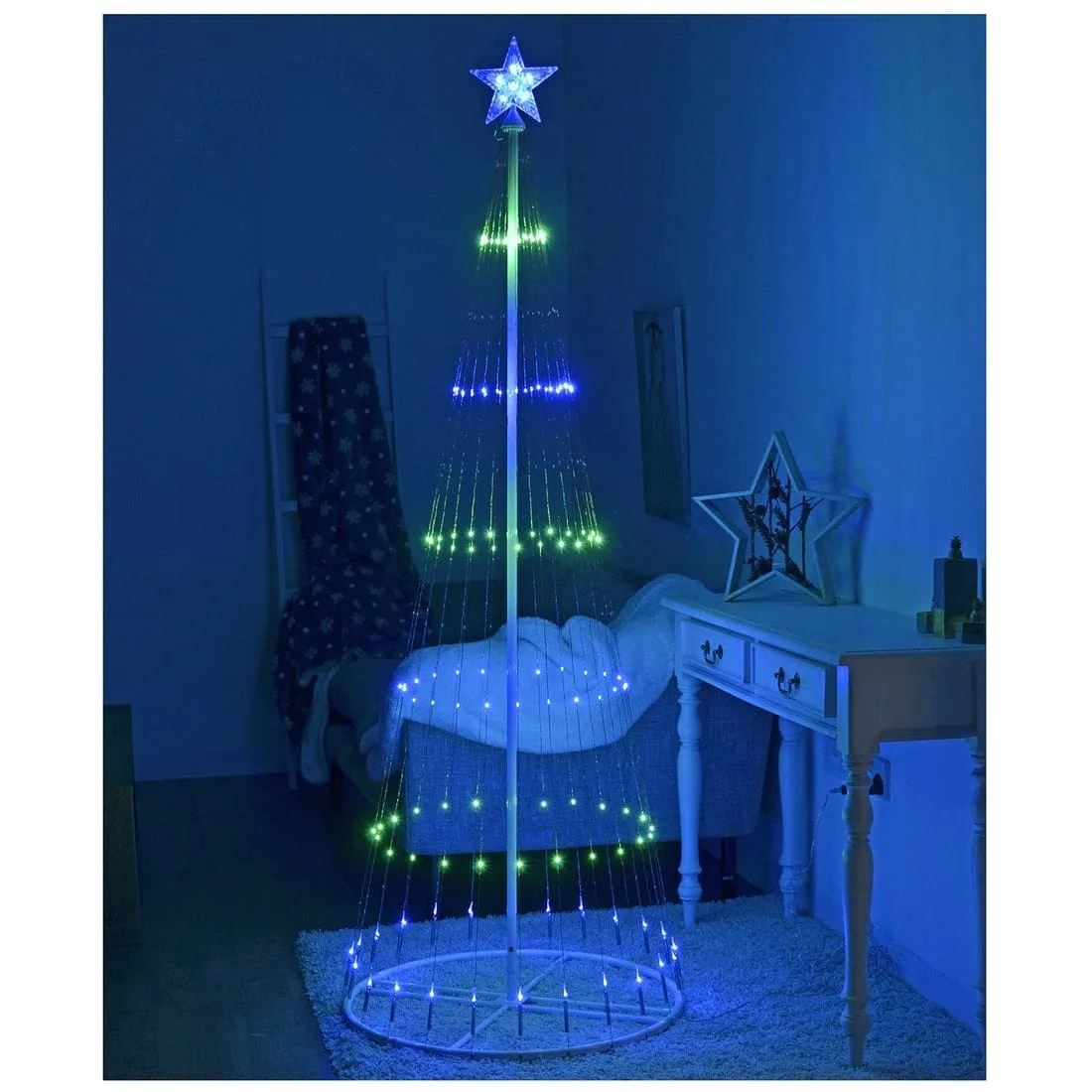 6ft LED Multicolour Light String Tree With Star Topper