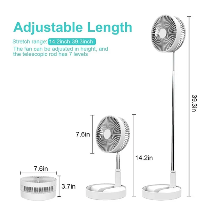 7200Mah Battery Standing Foldable Fan 01000921