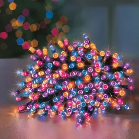 80 Multi Action LED Supabrights Christmas Lights with Timer - Rainbow