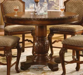 Acme Chateau De Ville Round Counter Height Pedestal Table in Cherry 04082