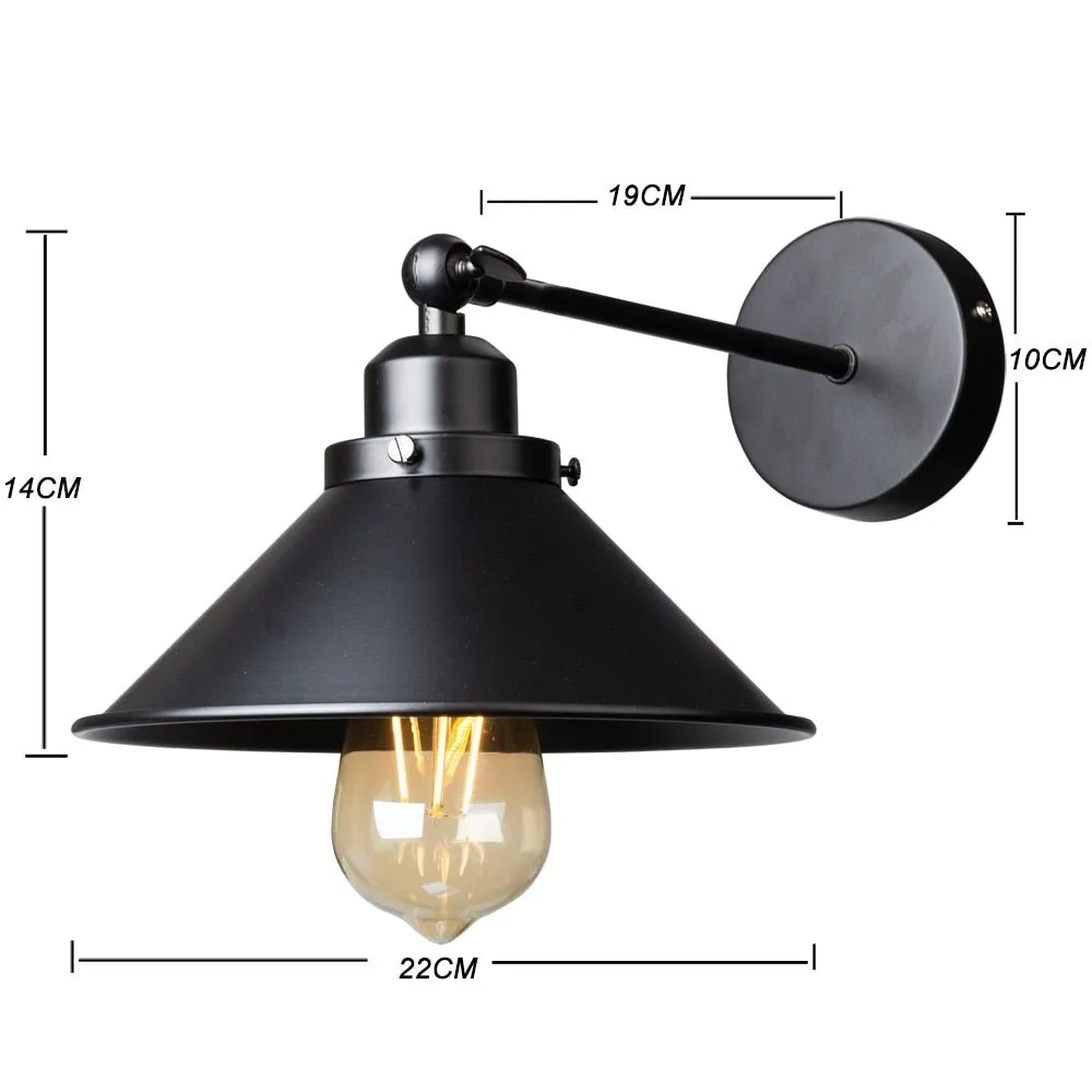 Adjustable Swing Arm Black Industrial Wall Lamp