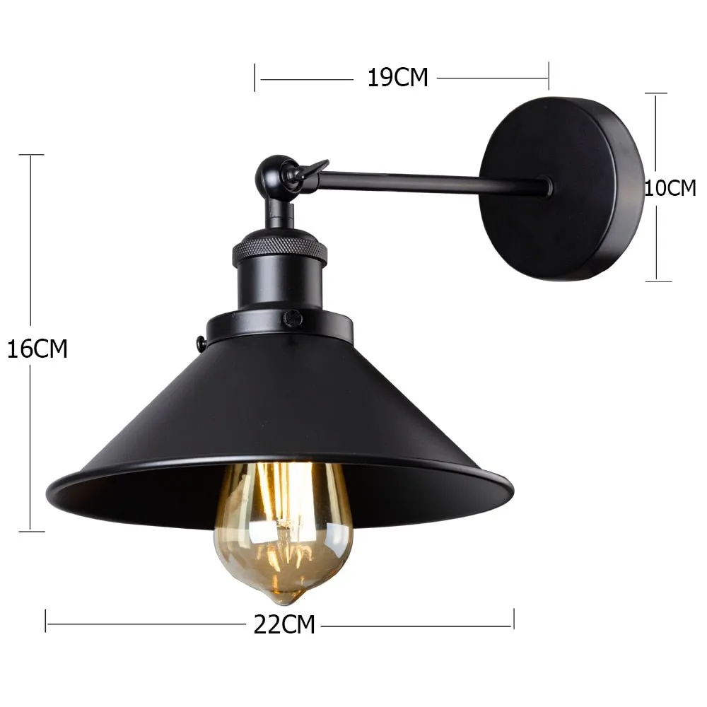 Adjustable Swing Arm Black Industrial Wall Lamp