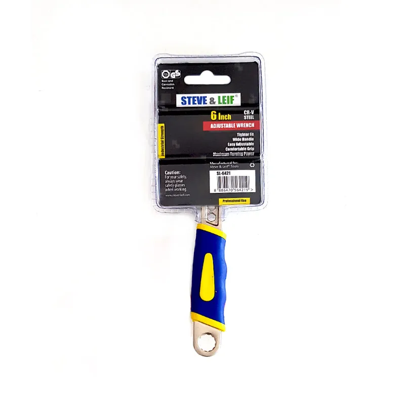 Adjustable Wrench With Grip CR-V Steel (6")