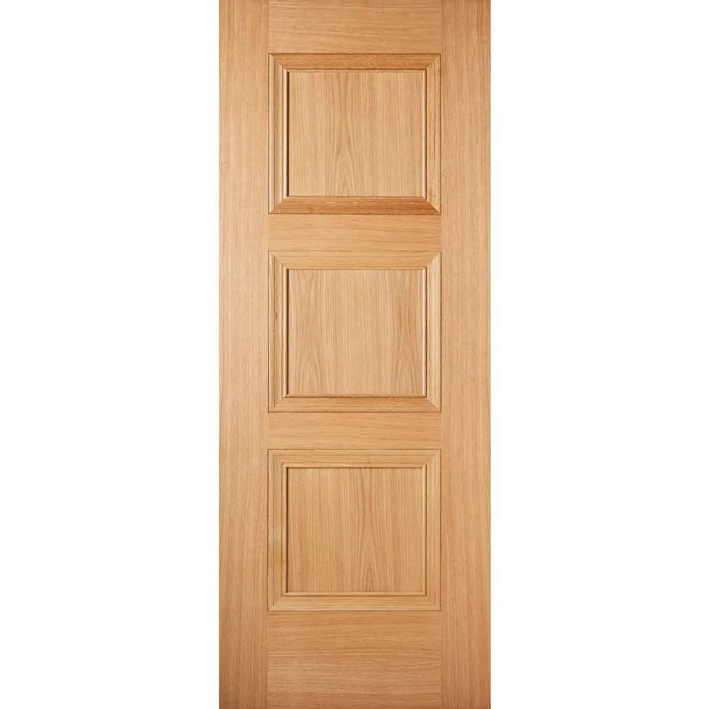 Amsterdam 3 Panel Oak Fire Internal Door Pair - 1/2 Hour Fire Rated - Prefinished