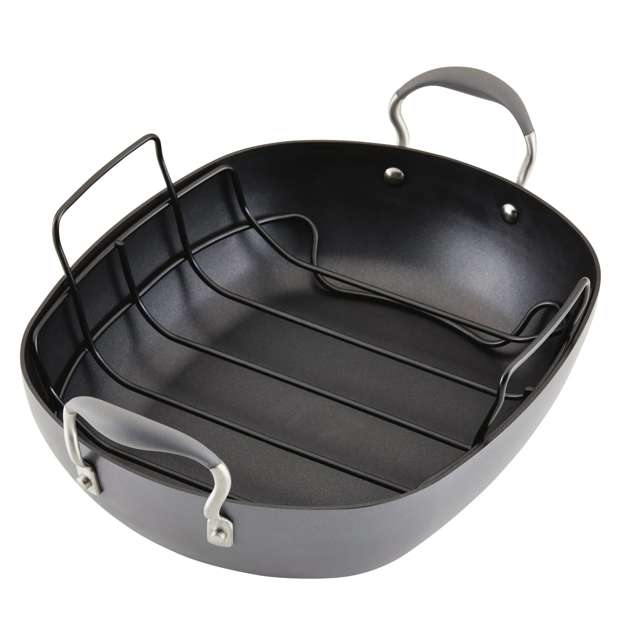 Anolon 16-Inch x 13-Inch Hard Anodized Nonstick Roaster with Rack