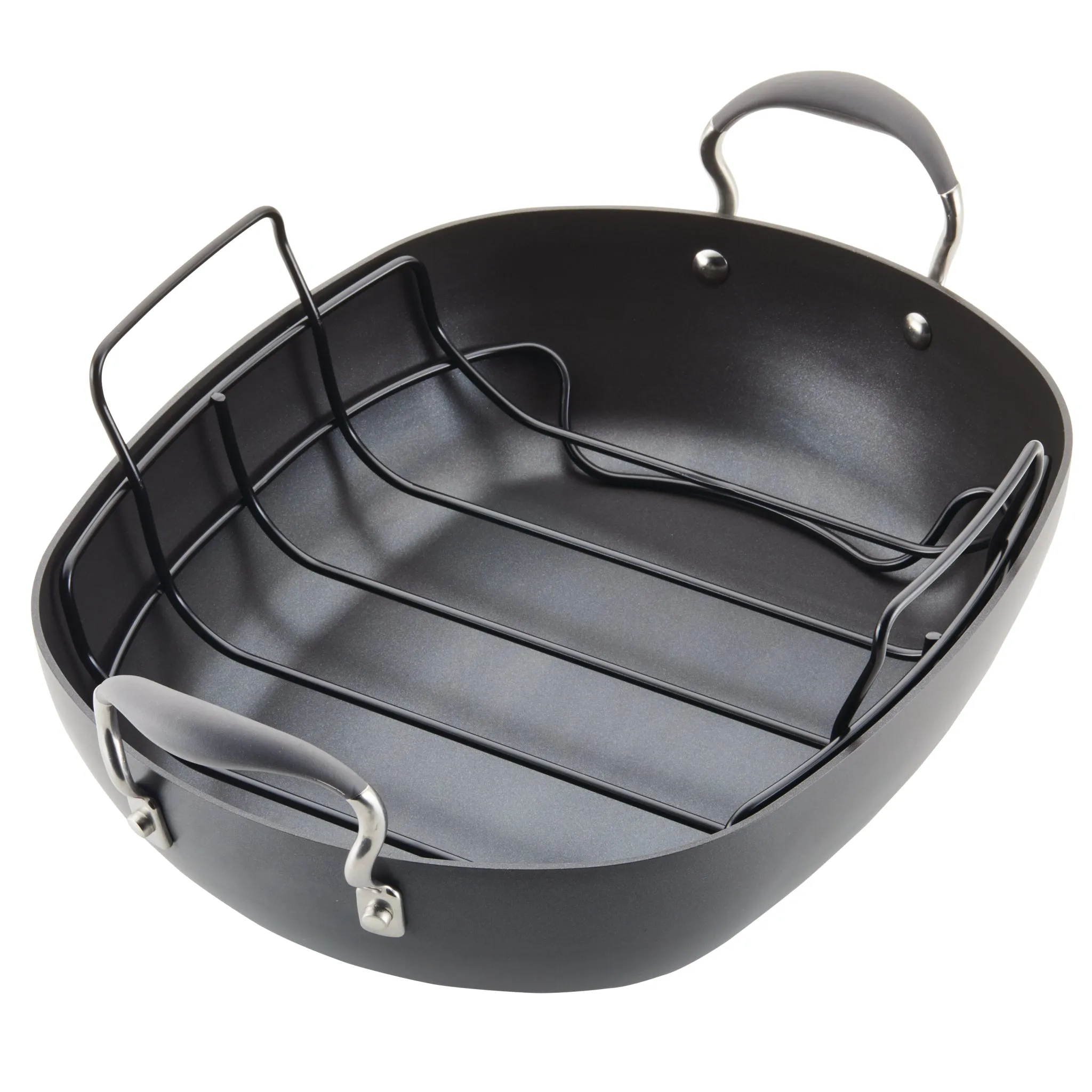 Anolon 16-Inch x 13-Inch Hard Anodized Nonstick Roaster with Rack