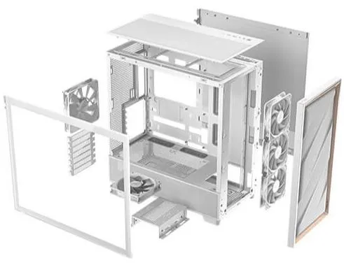 ANTEC FLUX White 白色 Tempered Glass Mid-Tower E-ATX Case 支援背插式主機板