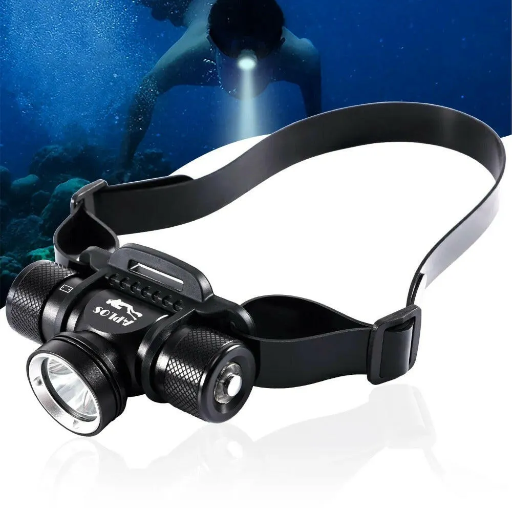 APLOS H900 LED Rechargeable Headlamp 3000LM IPX8 Waterproof Super Diving Headlamp 21700 Torch Underwater Scuba Head Flashlight