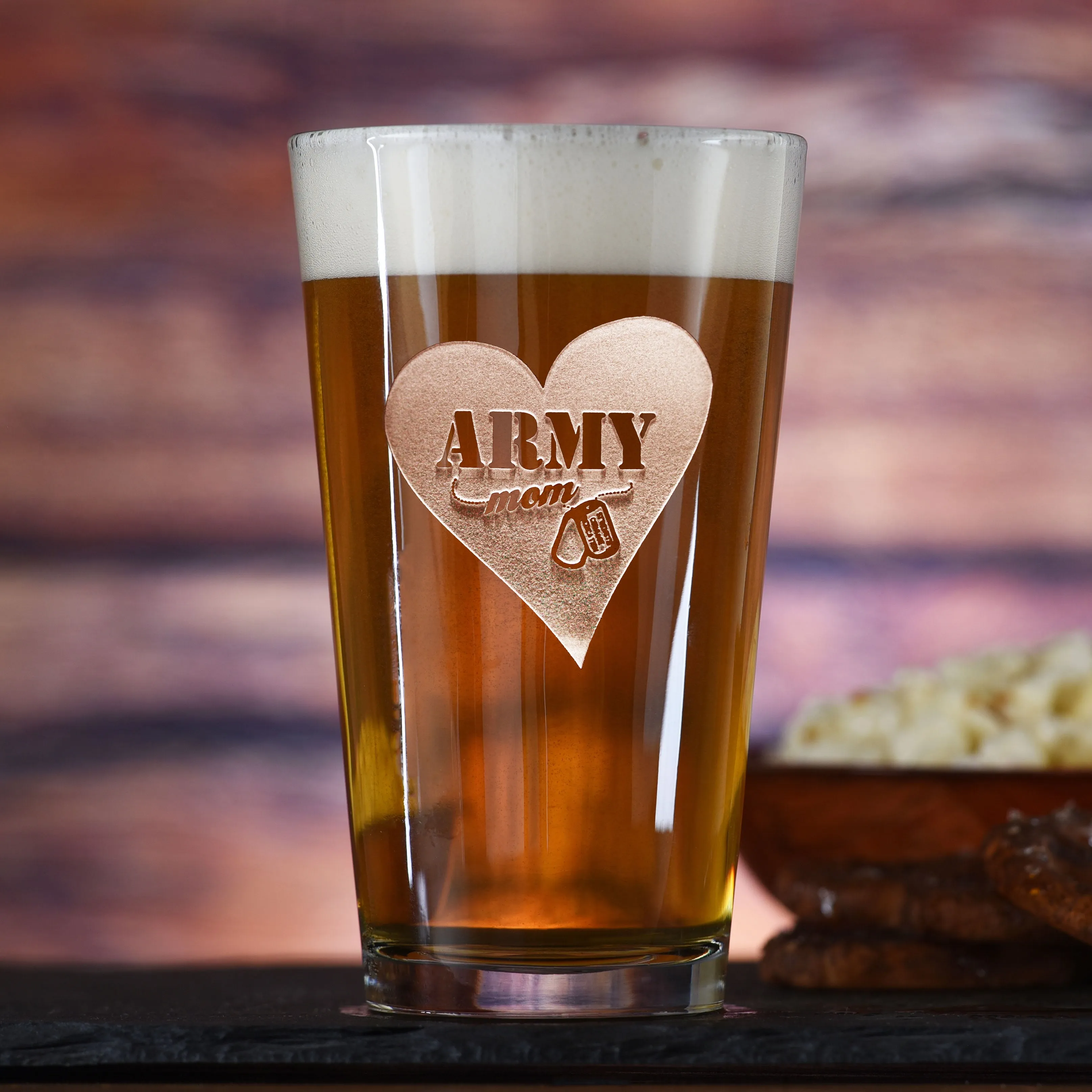 Army Mom Pint Pub Glass