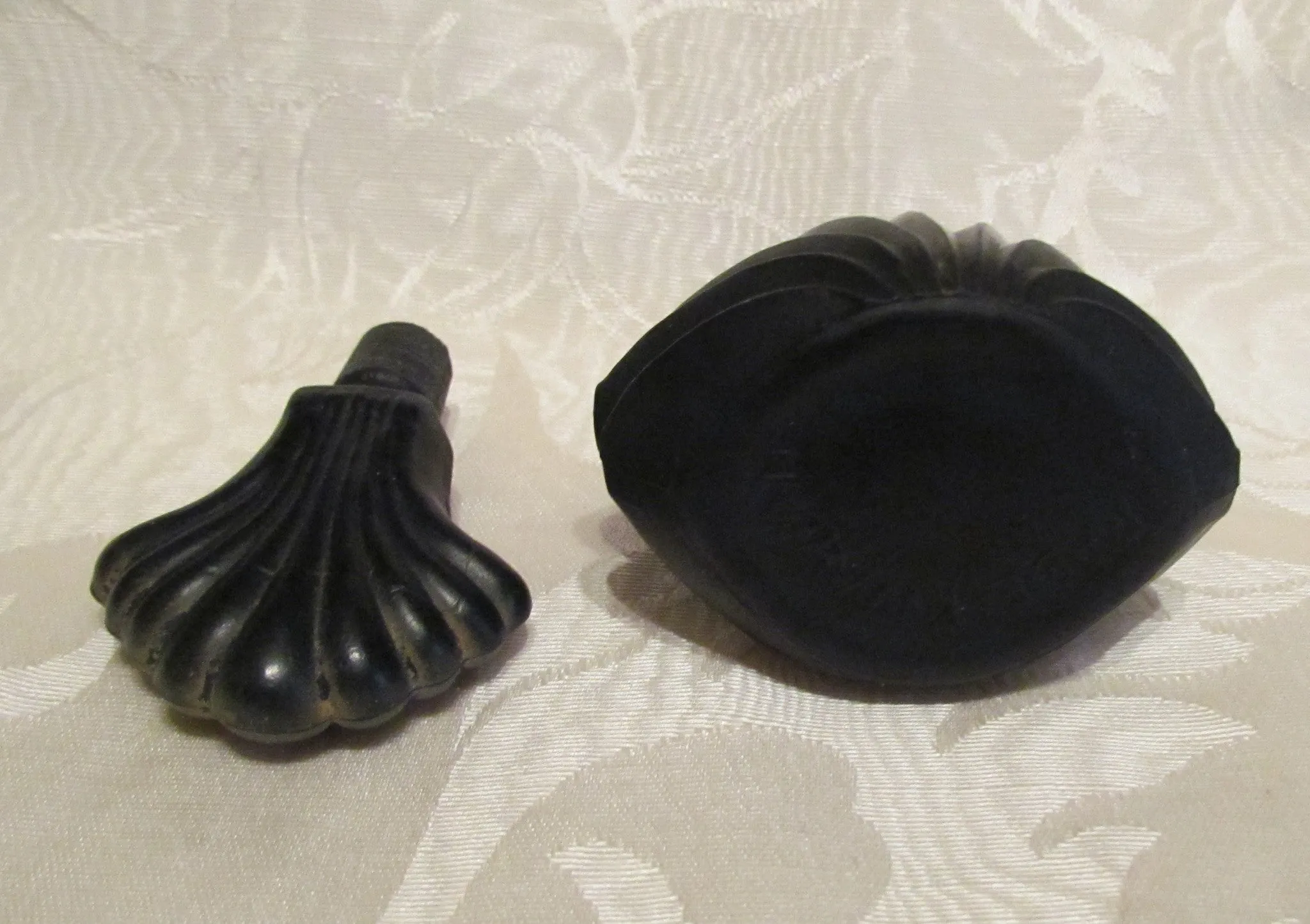 Art Deco Perfume Bottle Black Satin Glass Vanity Accessory