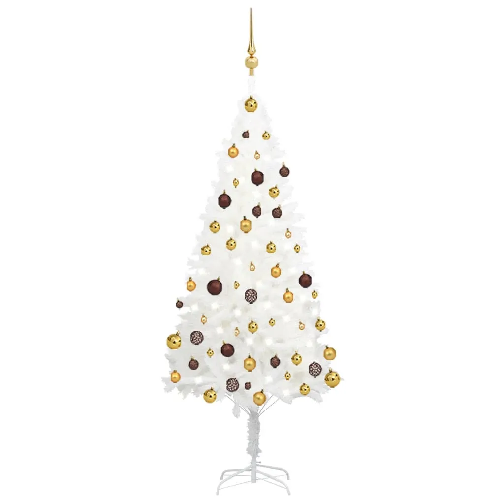 Artificial Christmas Tree with LEDs&Ball Set White 150 cm