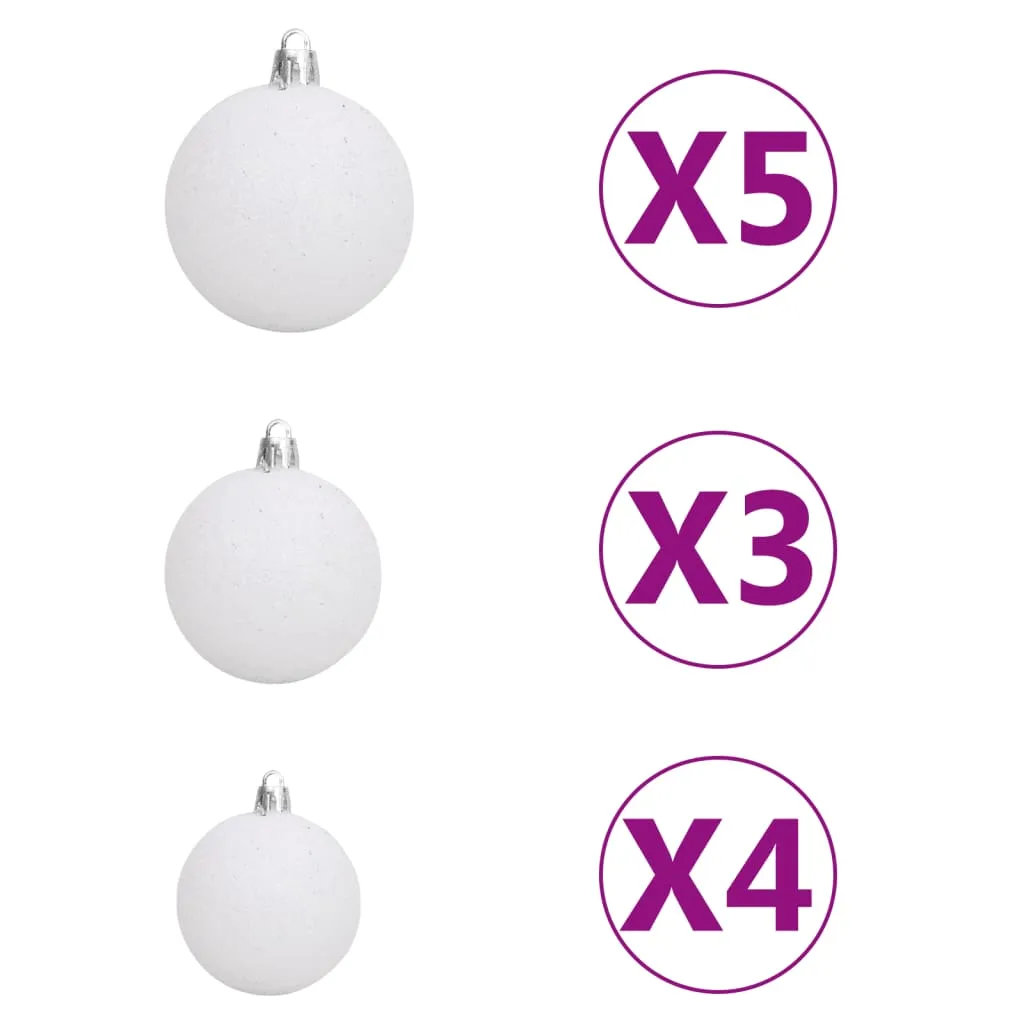 Artificial Christmas Tree with LEDs&Ball Set White 180 cm