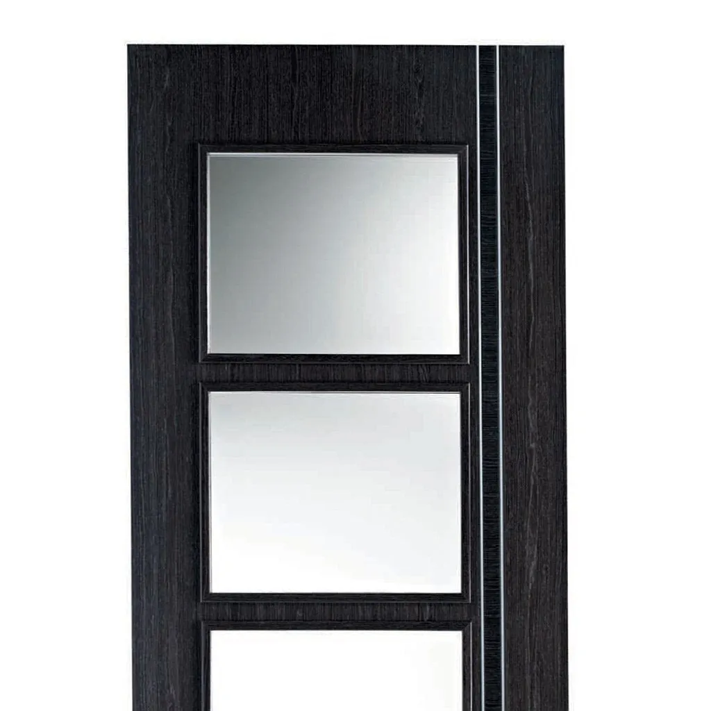 Ash Grey Zanzibar Single Evokit Pocket Door - Clear Glass - Prefinished