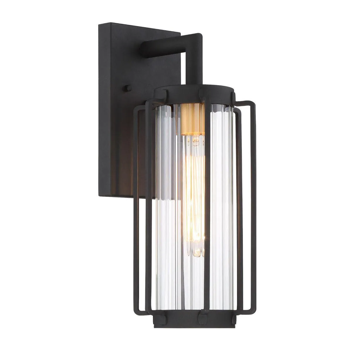 Avonlea 16 in. Outdoor Wall Lantern Black & Gold Finish