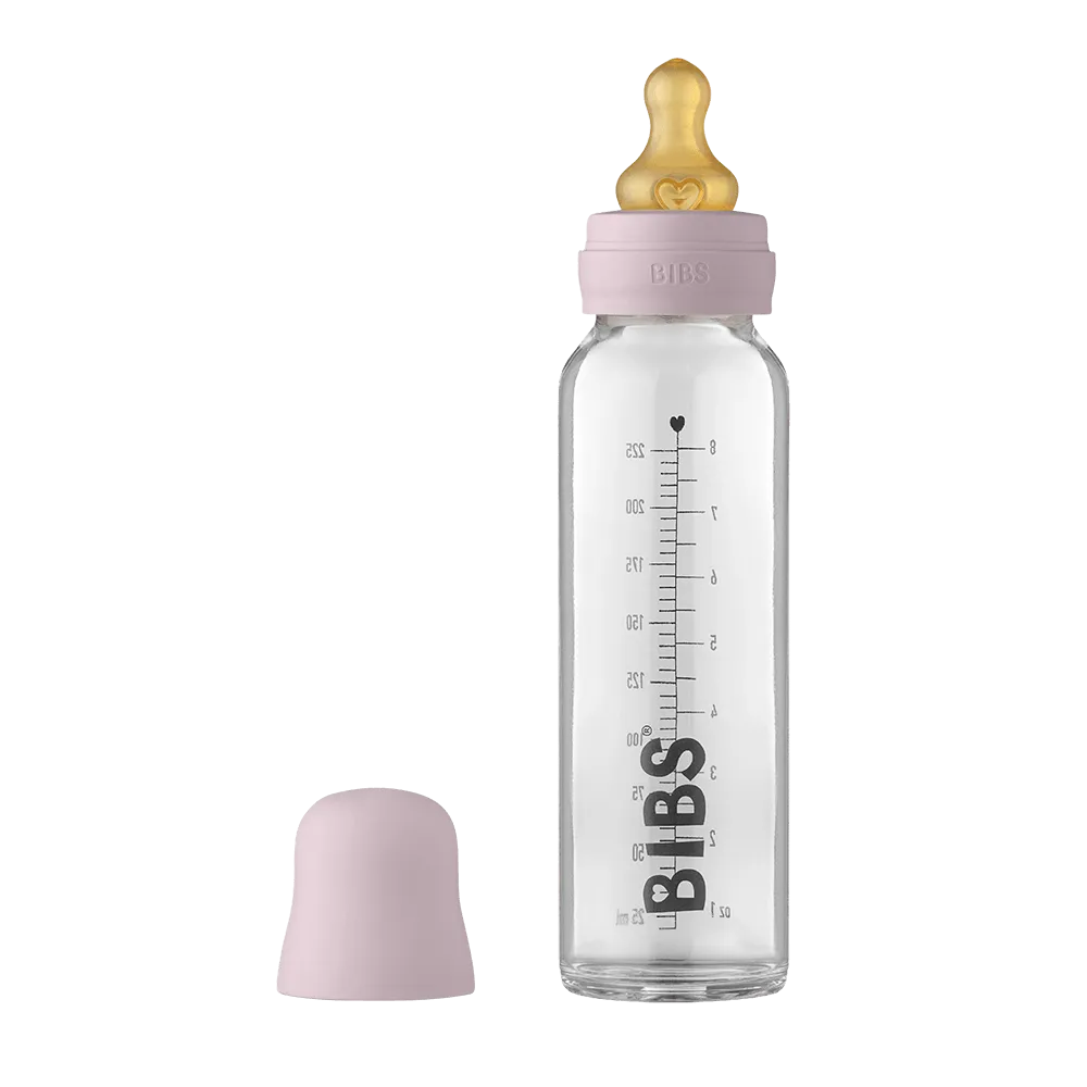 Baby Glass Bottle Complete Set 225ml - Dusky Lilac