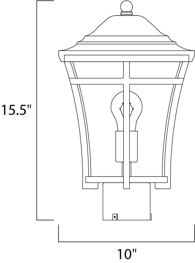 Balboa VX 15.5" Single Light Outdoor Post Mount in Copper Oxide