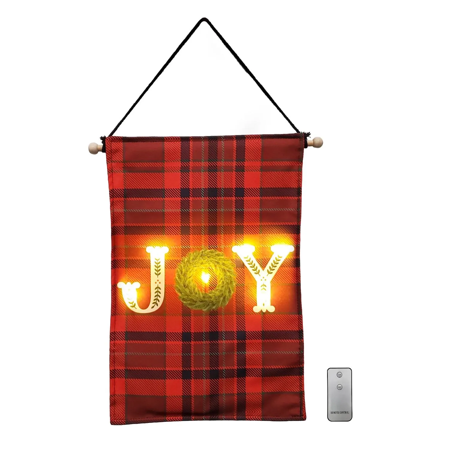 Battery-Operated Lighted Wall Banner - JOY