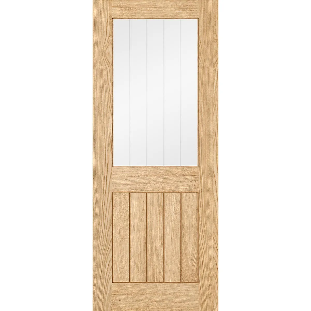 Belize Oak Single Evokit Pocket Door - Silkscreen Etched Glass - Prefinished