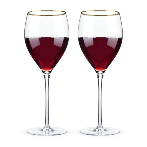 Belmont™ - Gold Rimmed Crystal Red Wine Glasses (Set of 2)