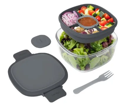 Bentgo All-in-one Glass Salad Container - Dark Grey